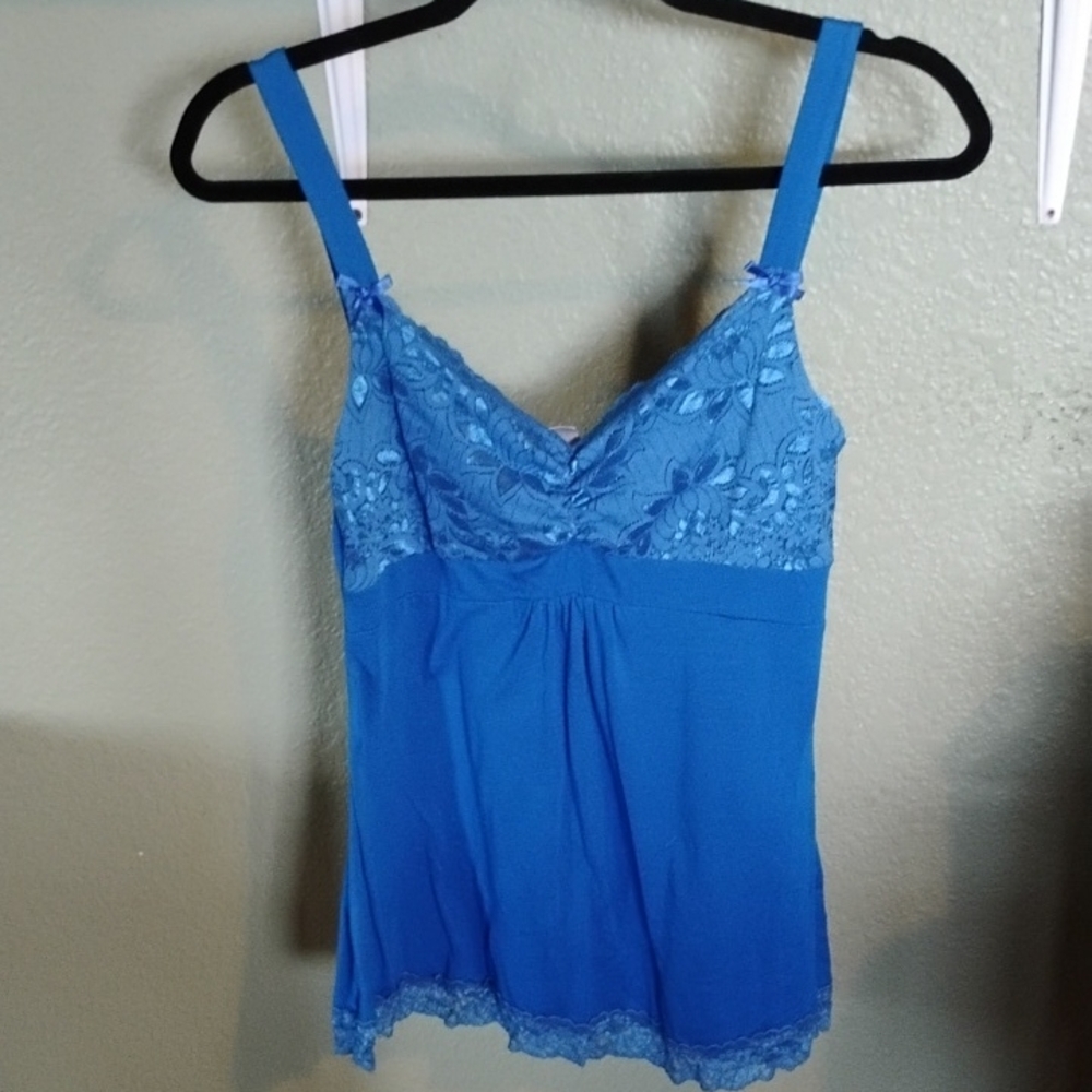 Finesse Vibrant Blue Camisole with Lace Detail